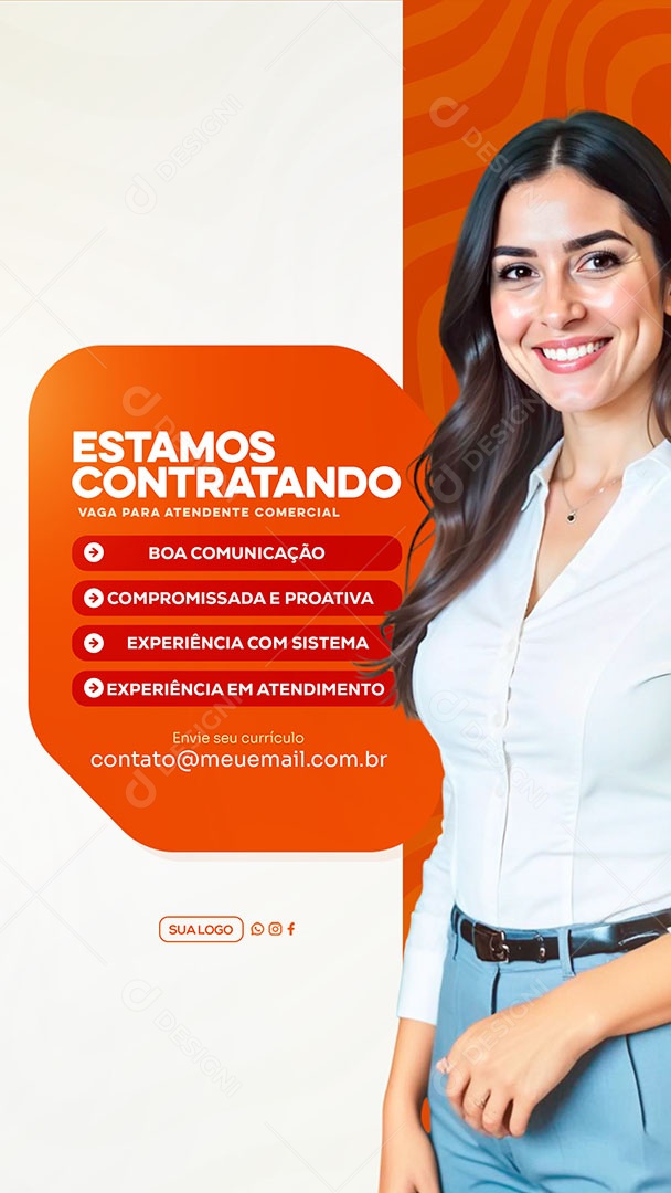 Story Estamos Contratando Social Media PSD Editável