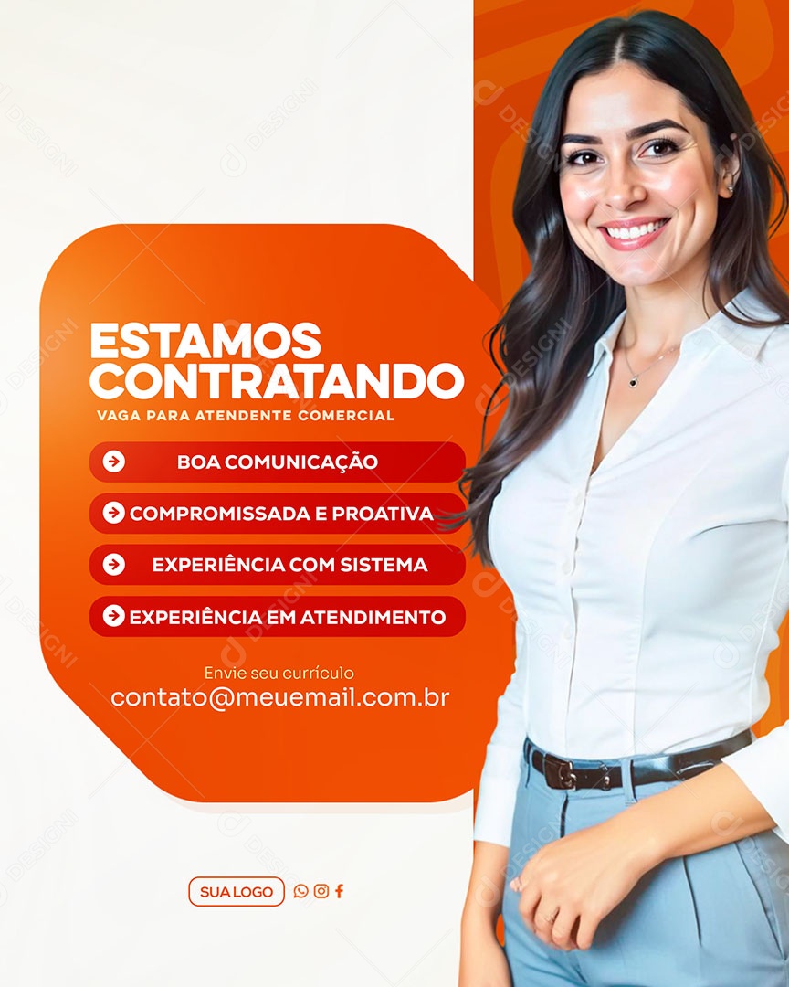 Estamos Contratando Social Media PSD Editável