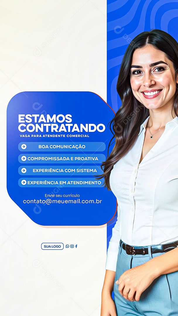 Story Estamos Contratando Social Media PSD Editável