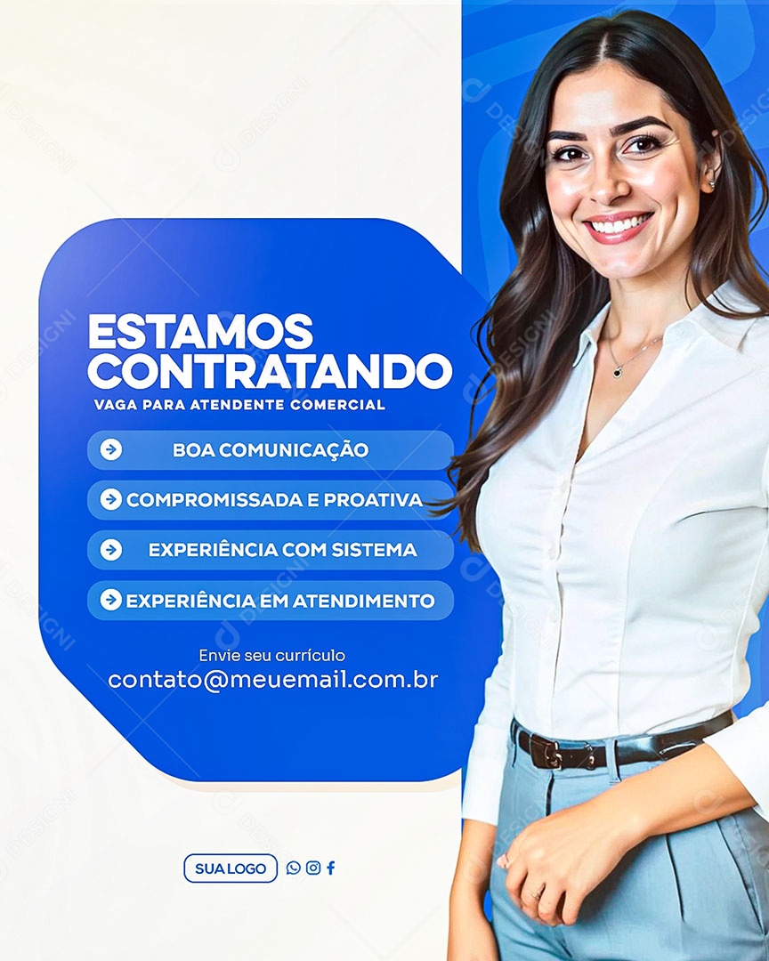 Estamos Contratando Social Media PSD Editável