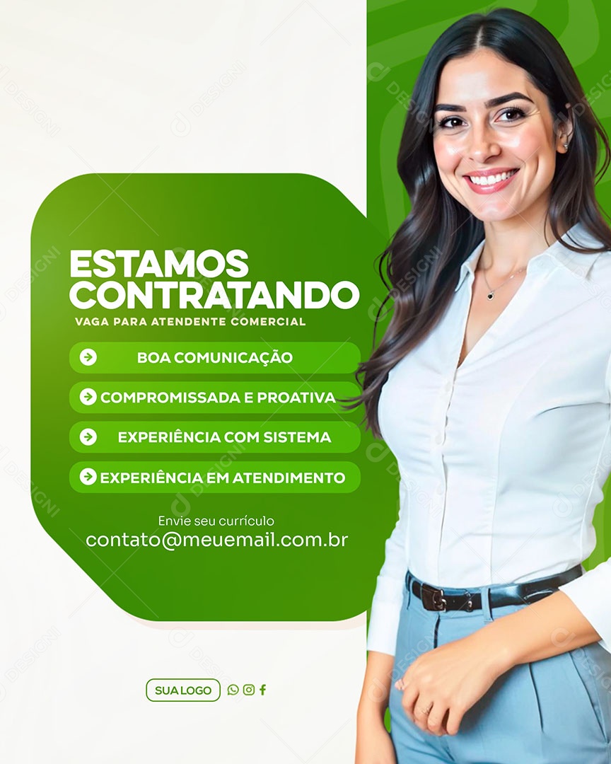 Estamos Contratando Social Media PSD Editável