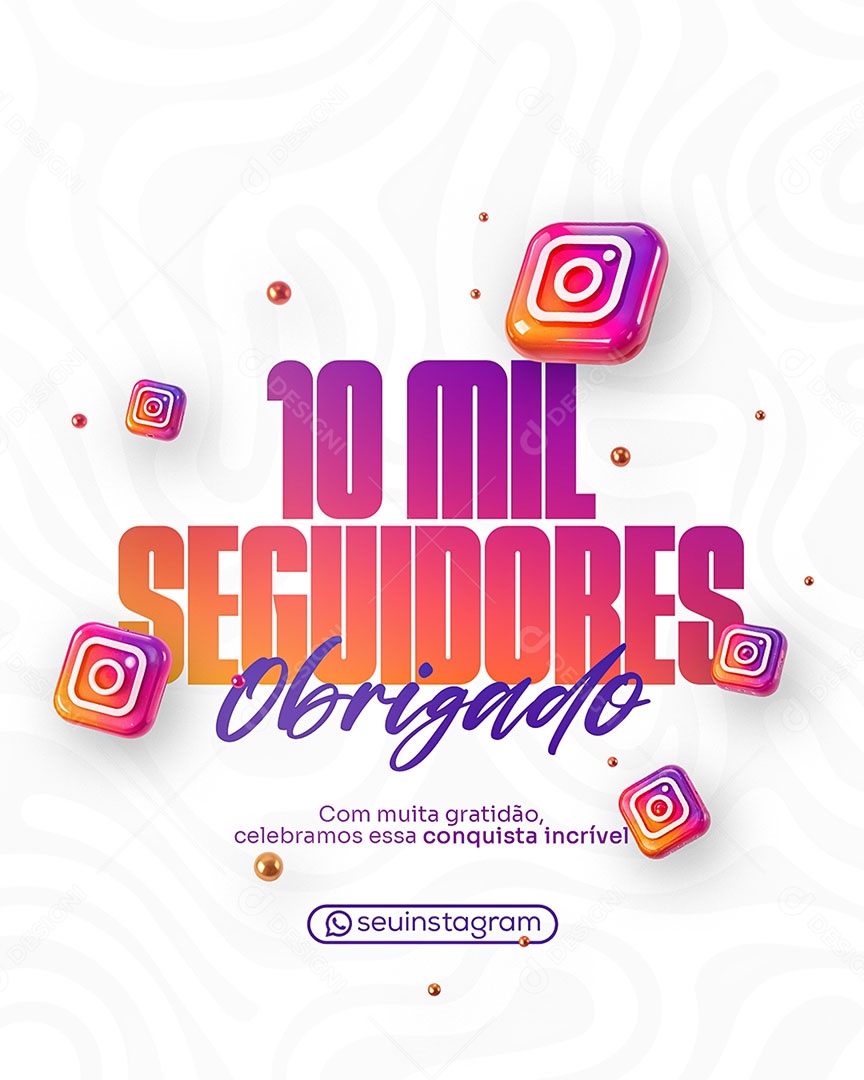 Somos 10K de Seguidores Social Media PSD Editável