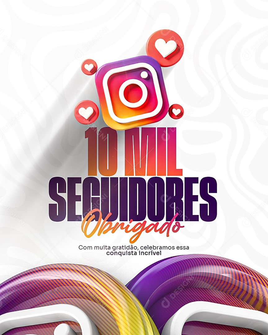 Somos 10K de Seguidores Social Media PSD Editável