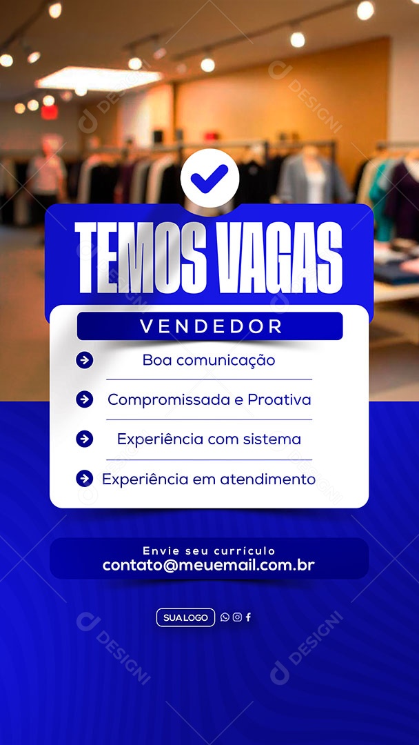 Story Temos Vagas Social Media PSD Editável