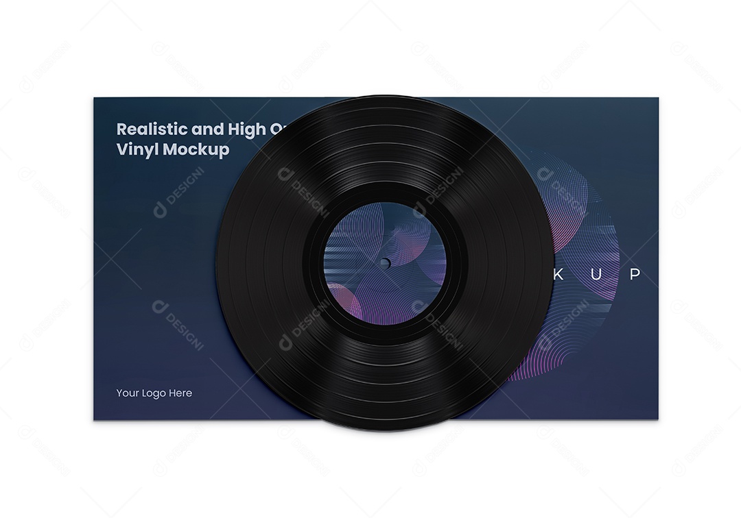 Mockup Disco de Vinil PSD Editável