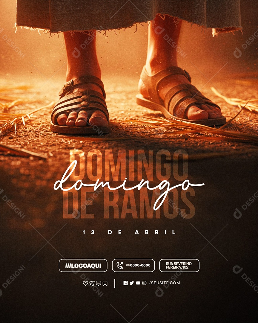 Domingo de Ramos 13 de Abril Social Media PSD Editável