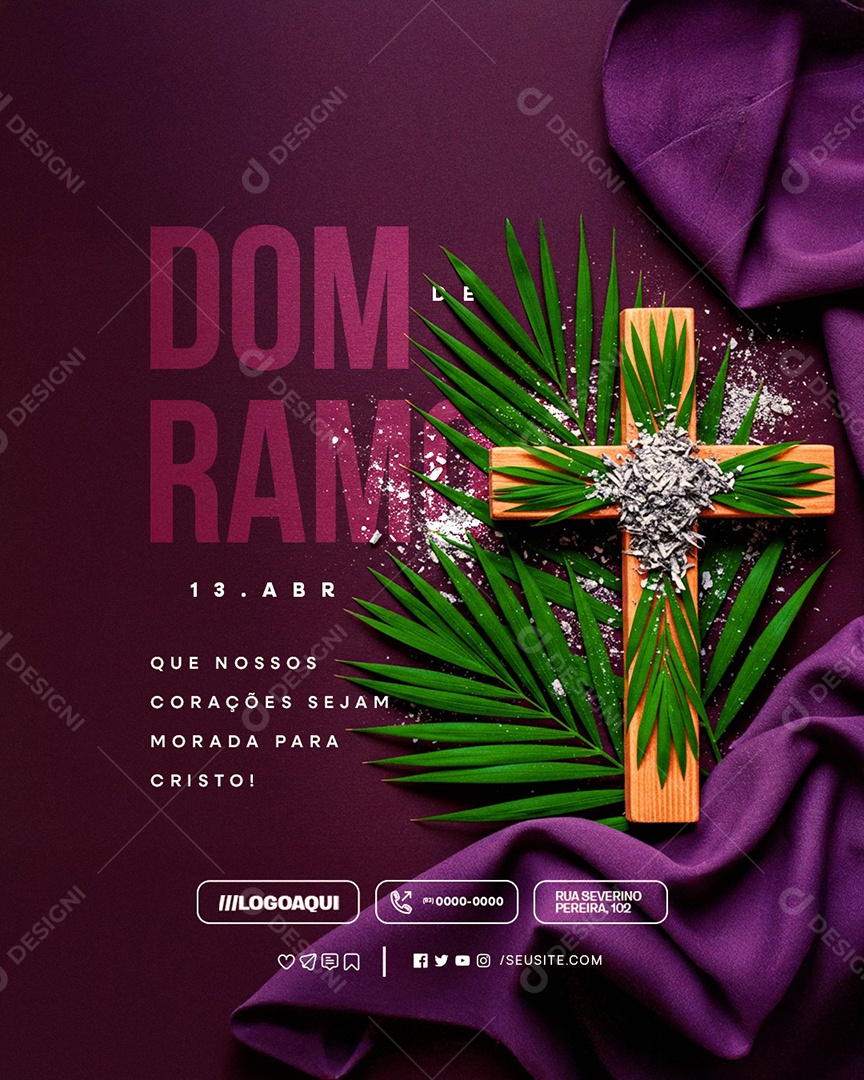 Social Media Domingo de Ramos 13 de Abril PSD Editável