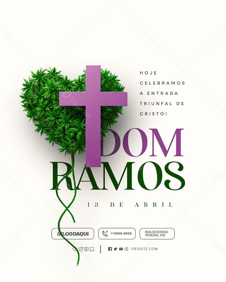 Domingo de Ramos 13 de Abril Social Media PSD Editável