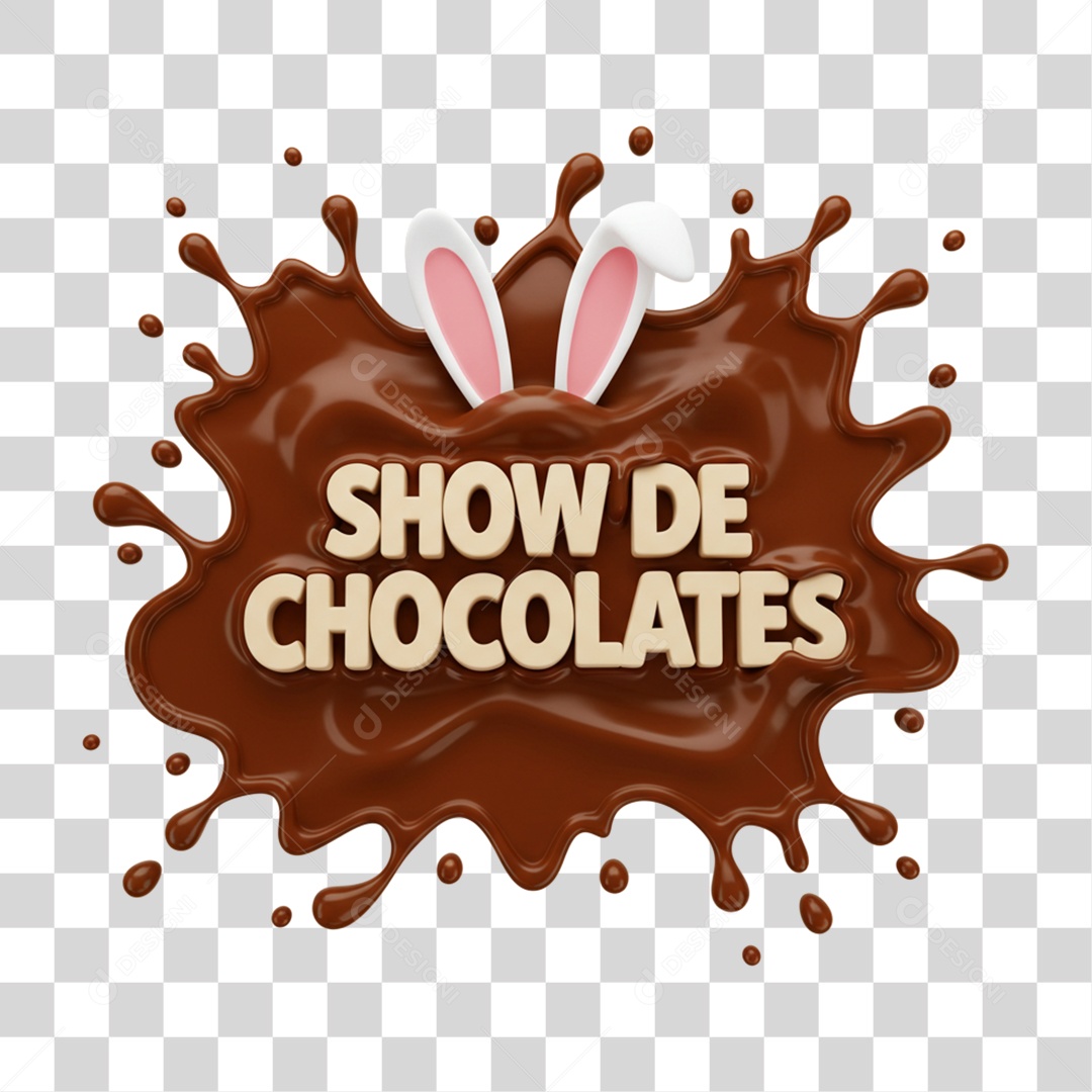 Selo 3D Show de Chocolates Páscoa PNG Transparente