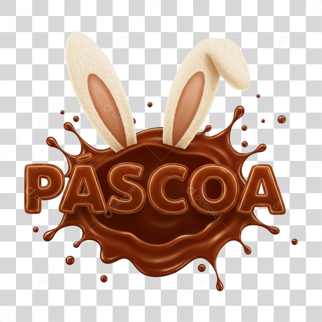 Selo 3D Páscoa PNG Transparente