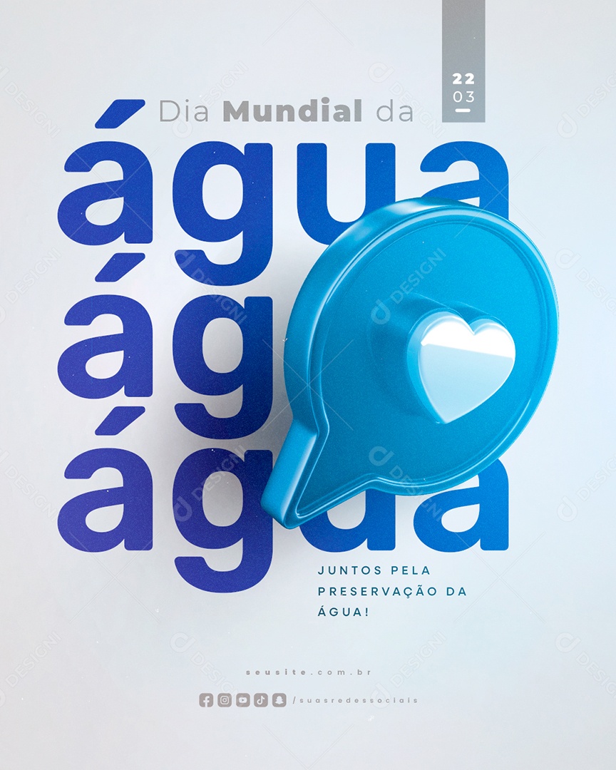 Dia Mundial da Água 22 de Março Social Media PSD Editável