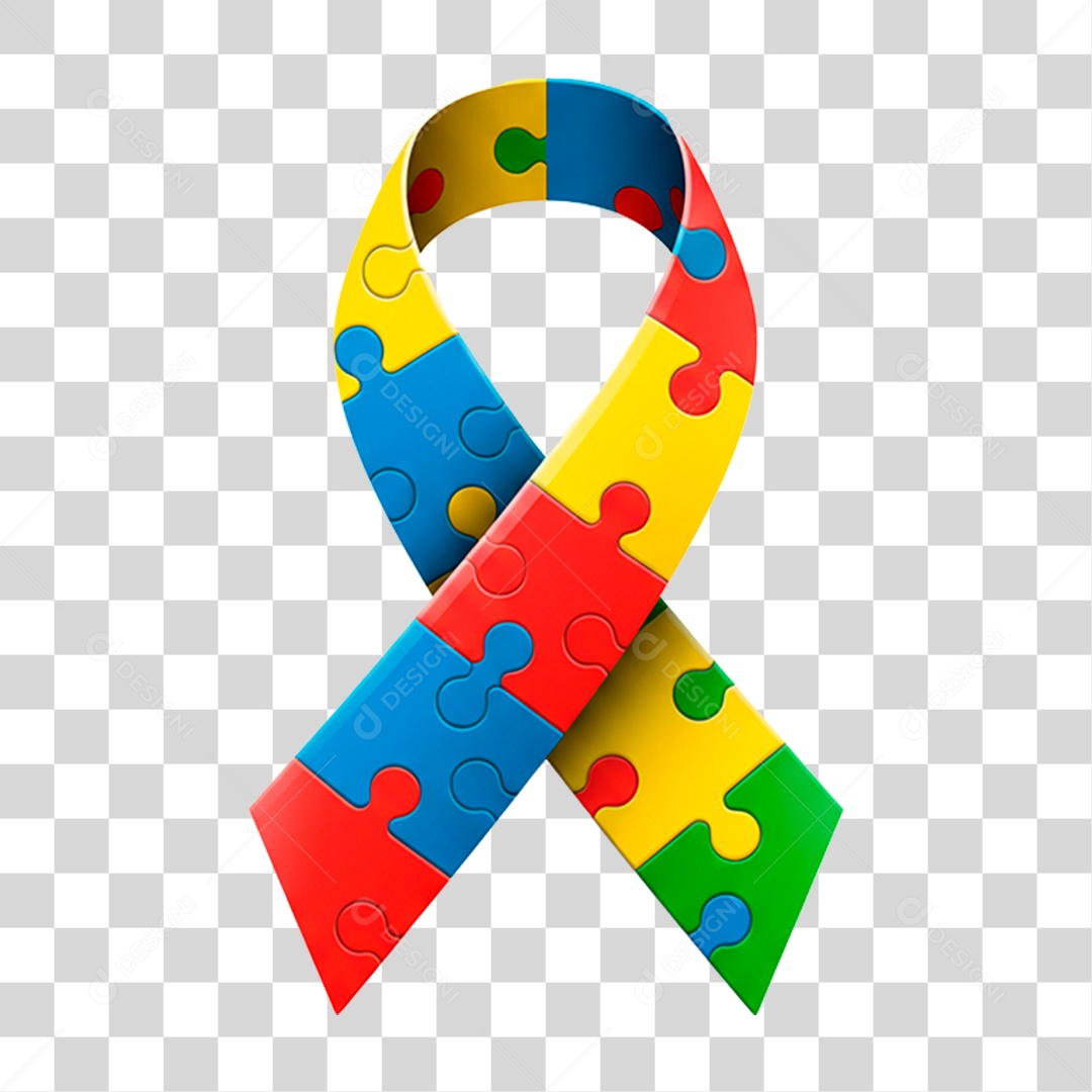 Fita com as Cores Autismo PNG Transparente