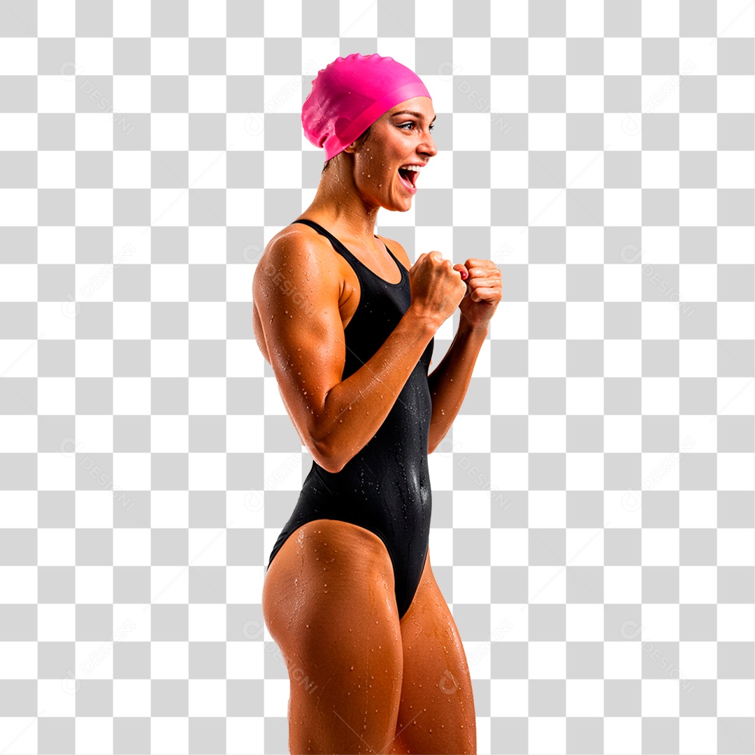 Mulher com Traje de Natação PNG Transparente