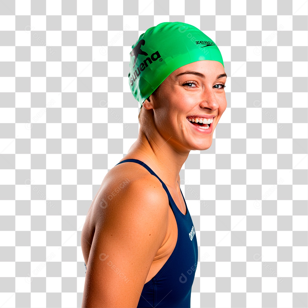 Mulher com Óculos de Natação PNG Transparente