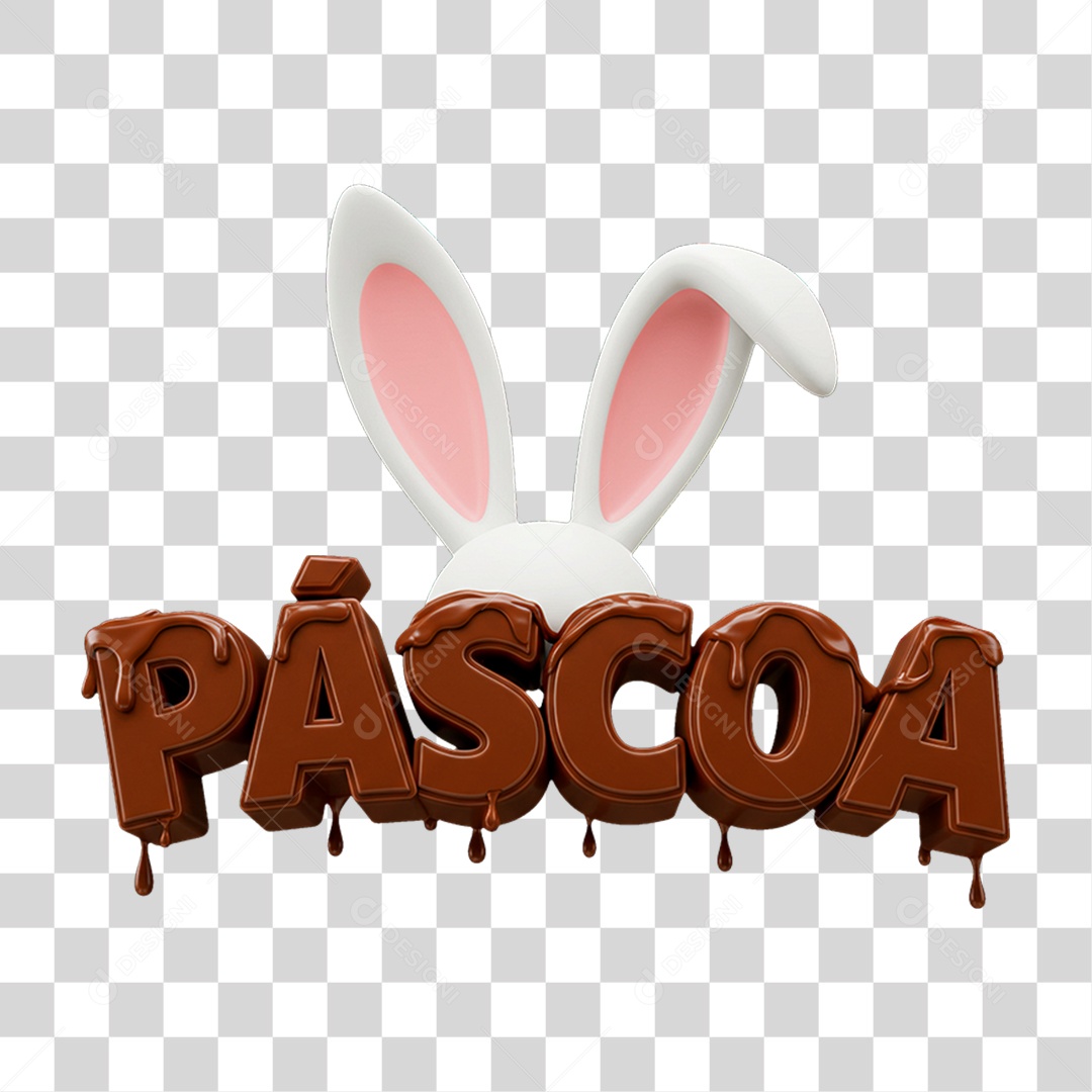 Selo 3D Páscoa PNG Transparente