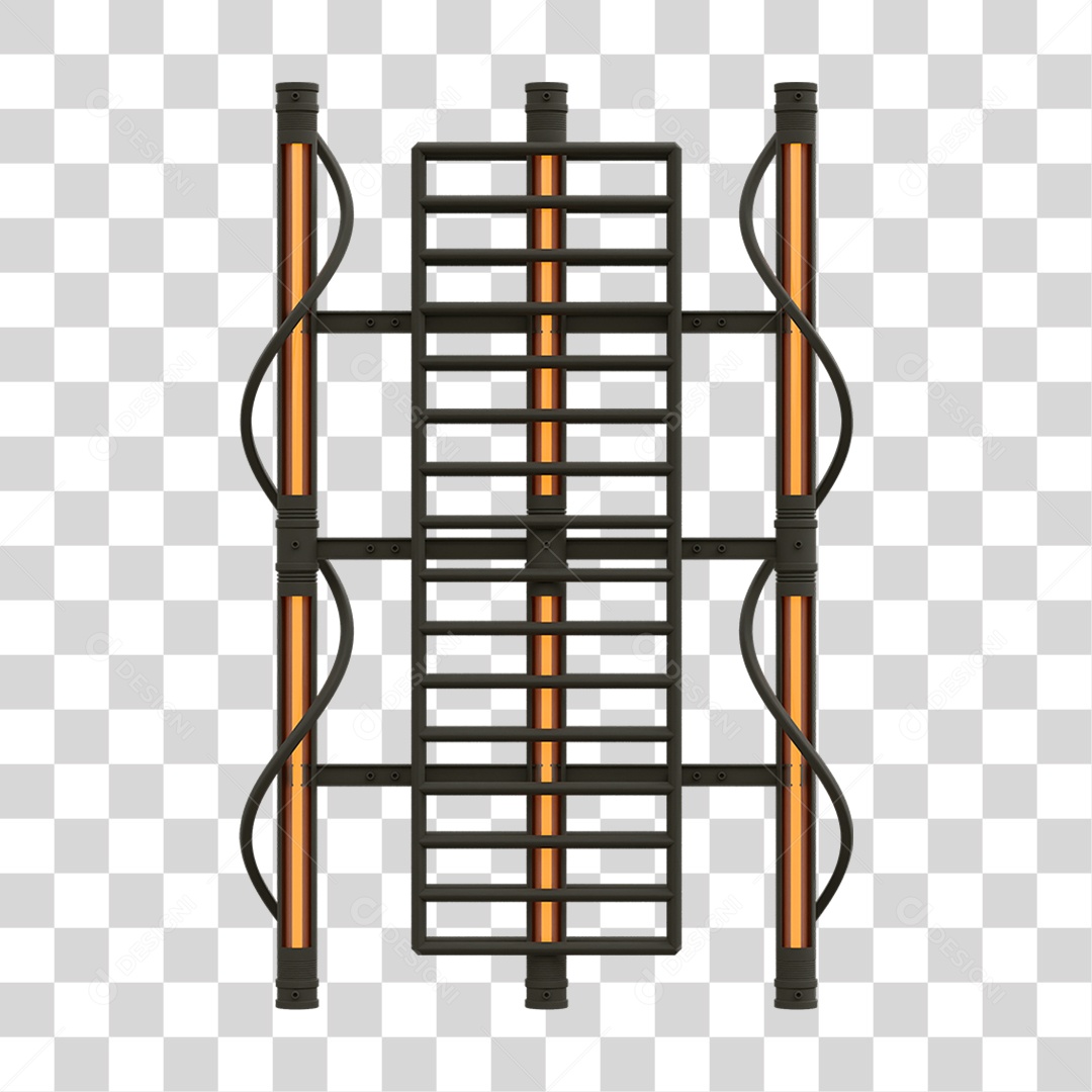 Elemento 3D Placa Suporte Neon PNG Transparente