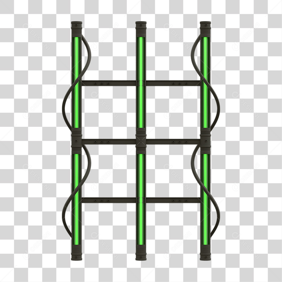 3D Transparent PNG Neon Support Plate Element