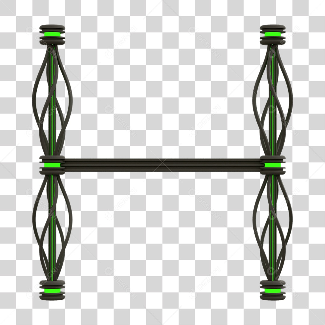 3D Transparent PNG Neon Support Plate Element