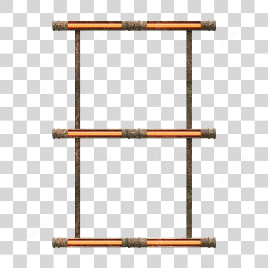 Elemento 3D Placa Suporte Neon PNG Transparente