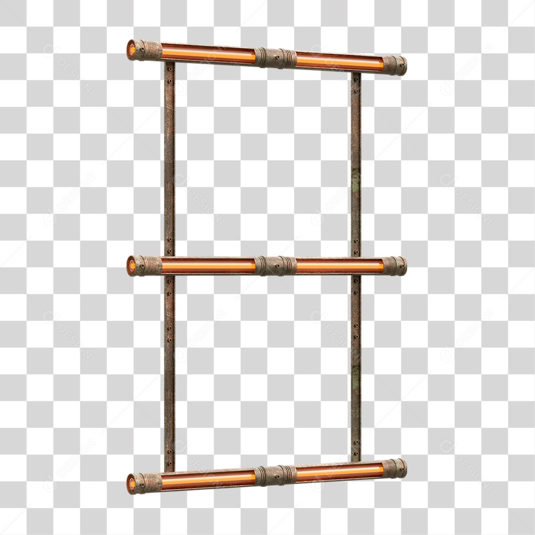 Elemento 3D Placa Suporte Neon PNG Transparente