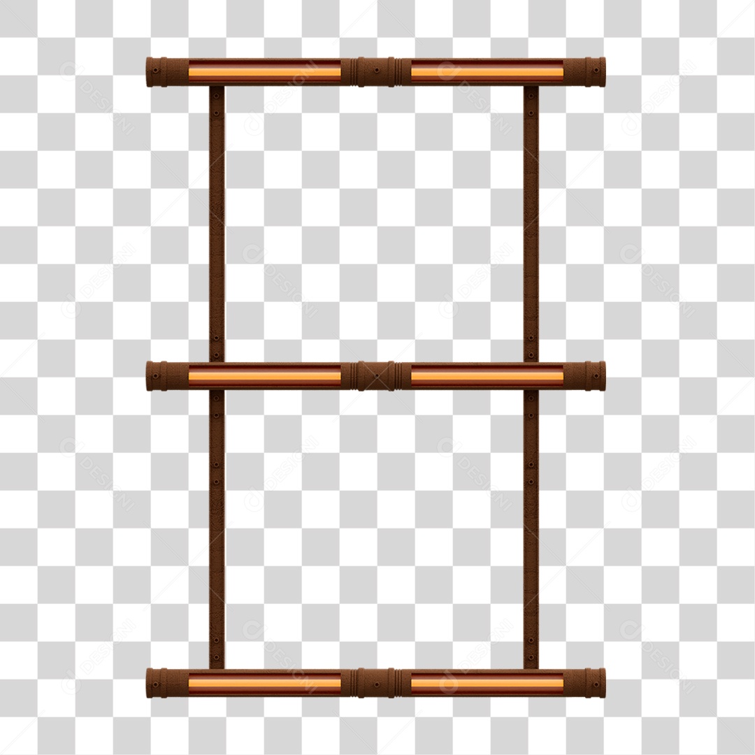 Elemento 3D Placa Suporte Neon PNG Transparente