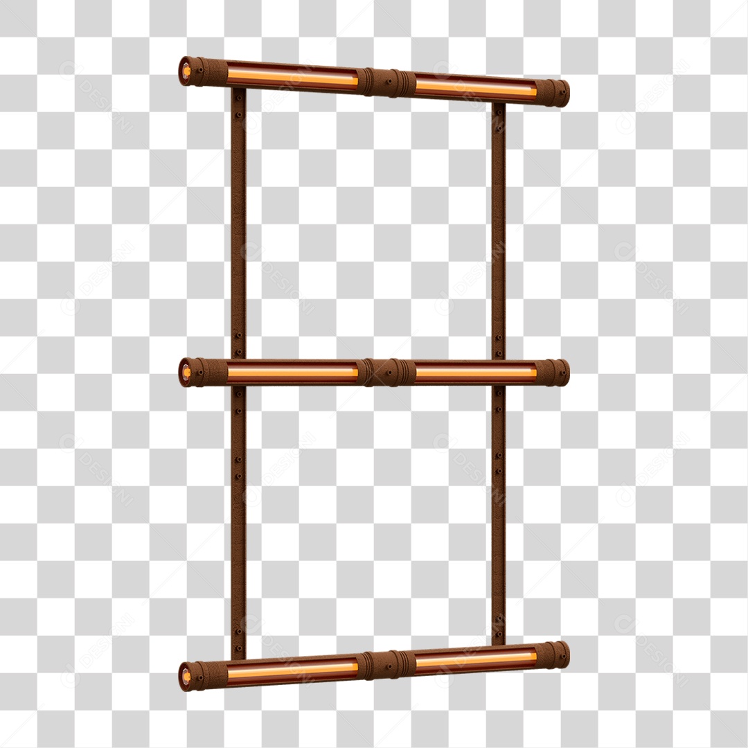 Elemento 3D Placa Suporte Neon PNG Transparente