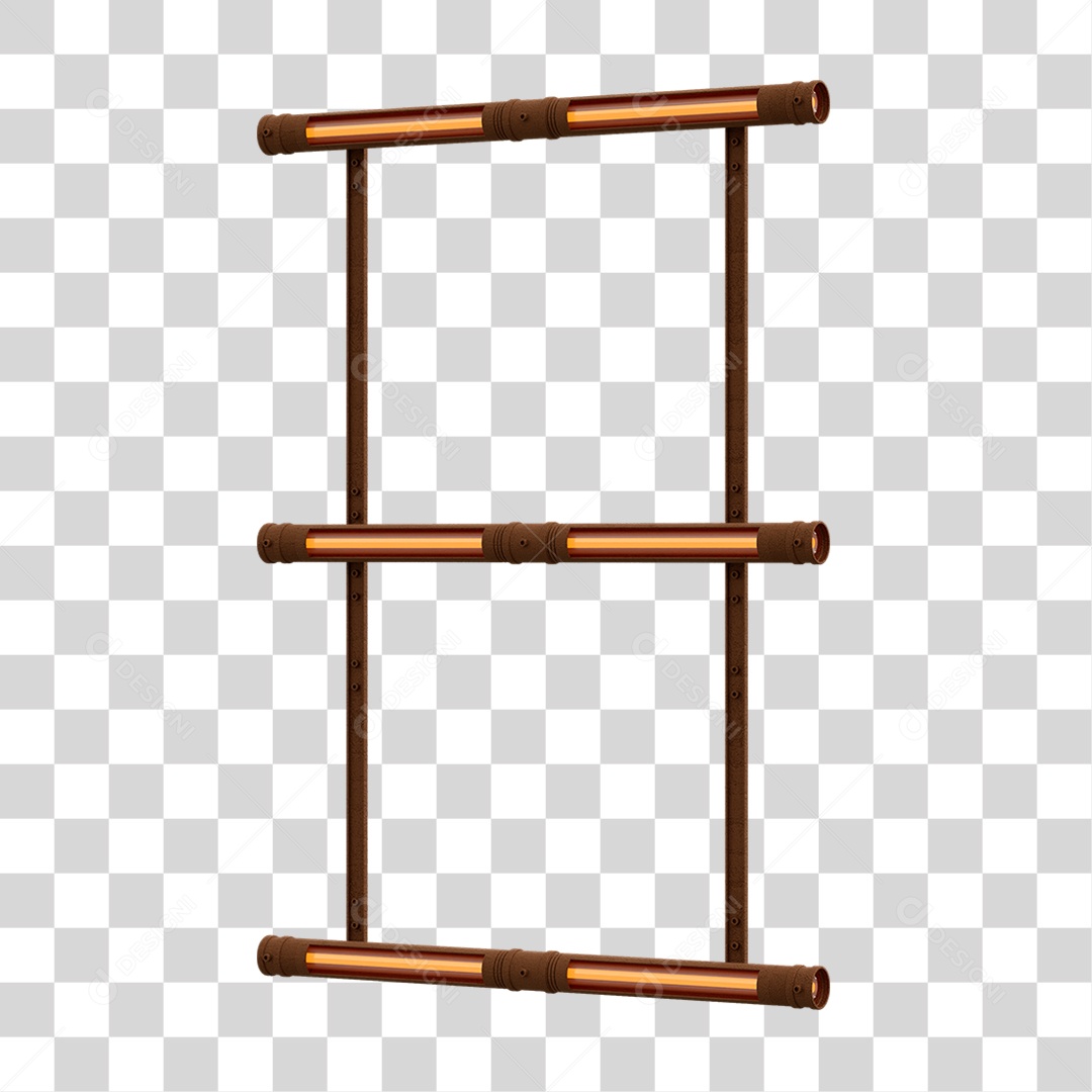 Elemento 3D Placa Suporte Neon PNG Transparente