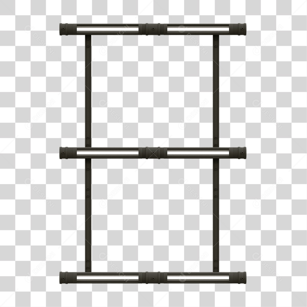 Elemento 3D Placa Suporte Neon PNG Transparente