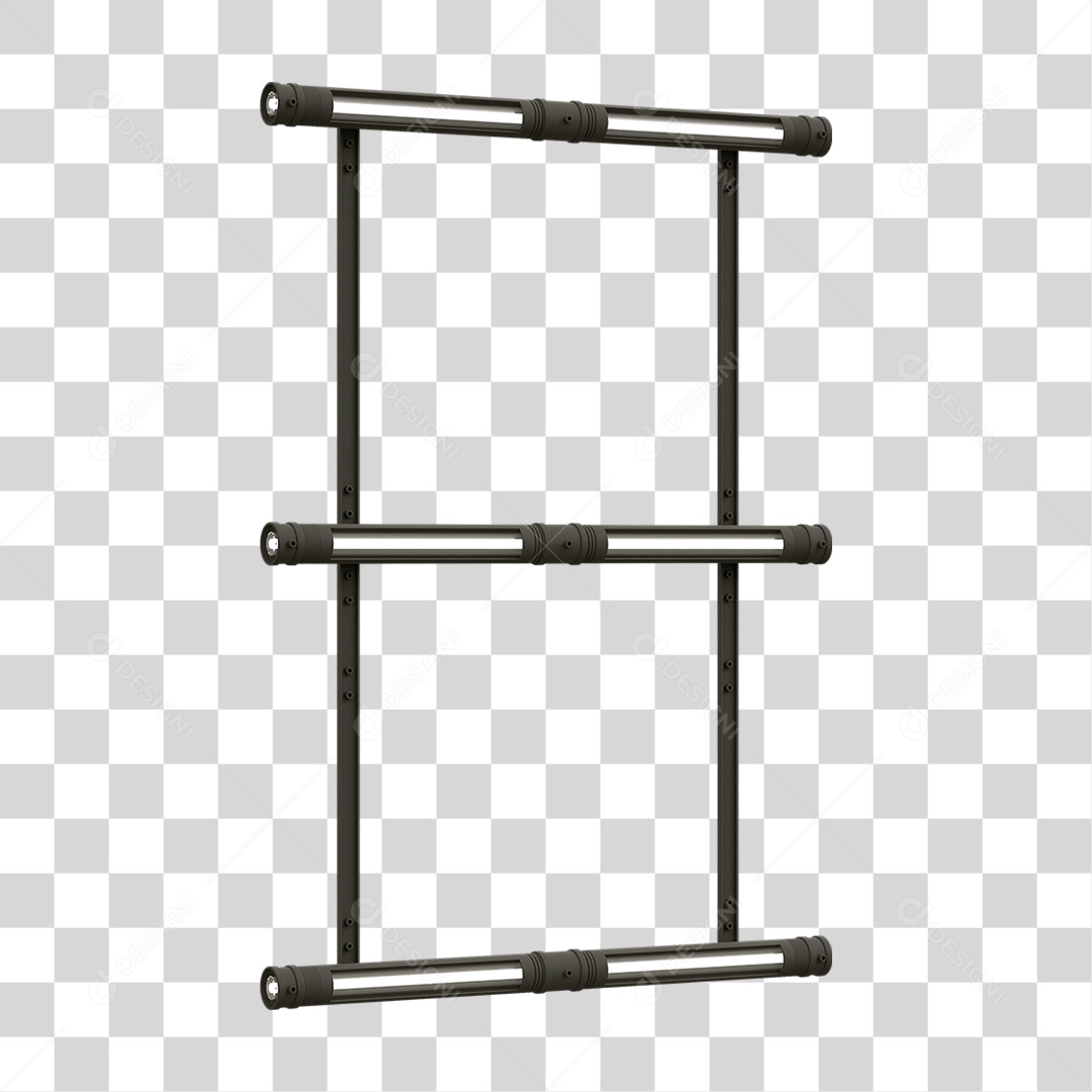 Elemento 3D Placa Suporte Neon PNG Transparente