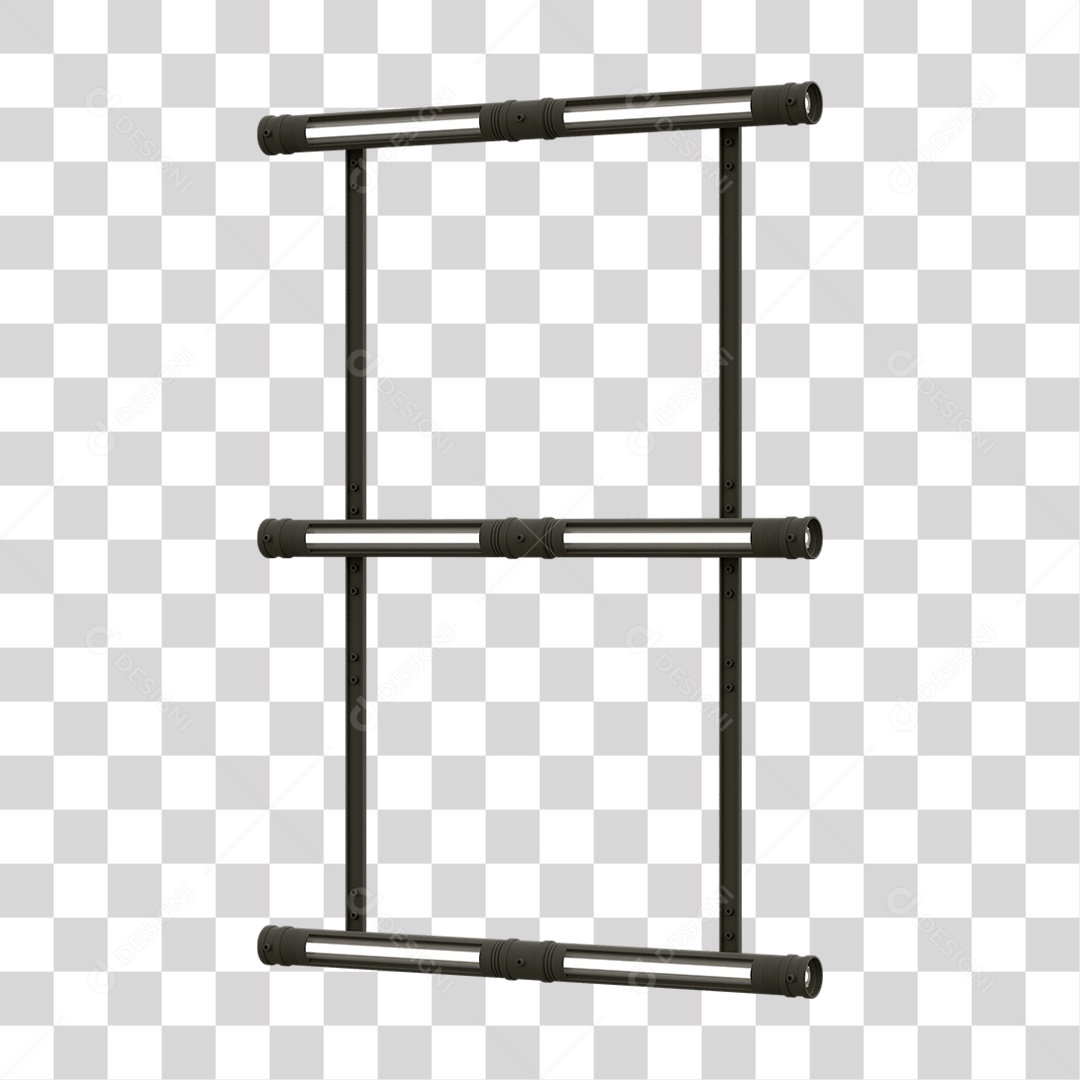 Elemento 3D Placa Suporte Neon PNG Transparente