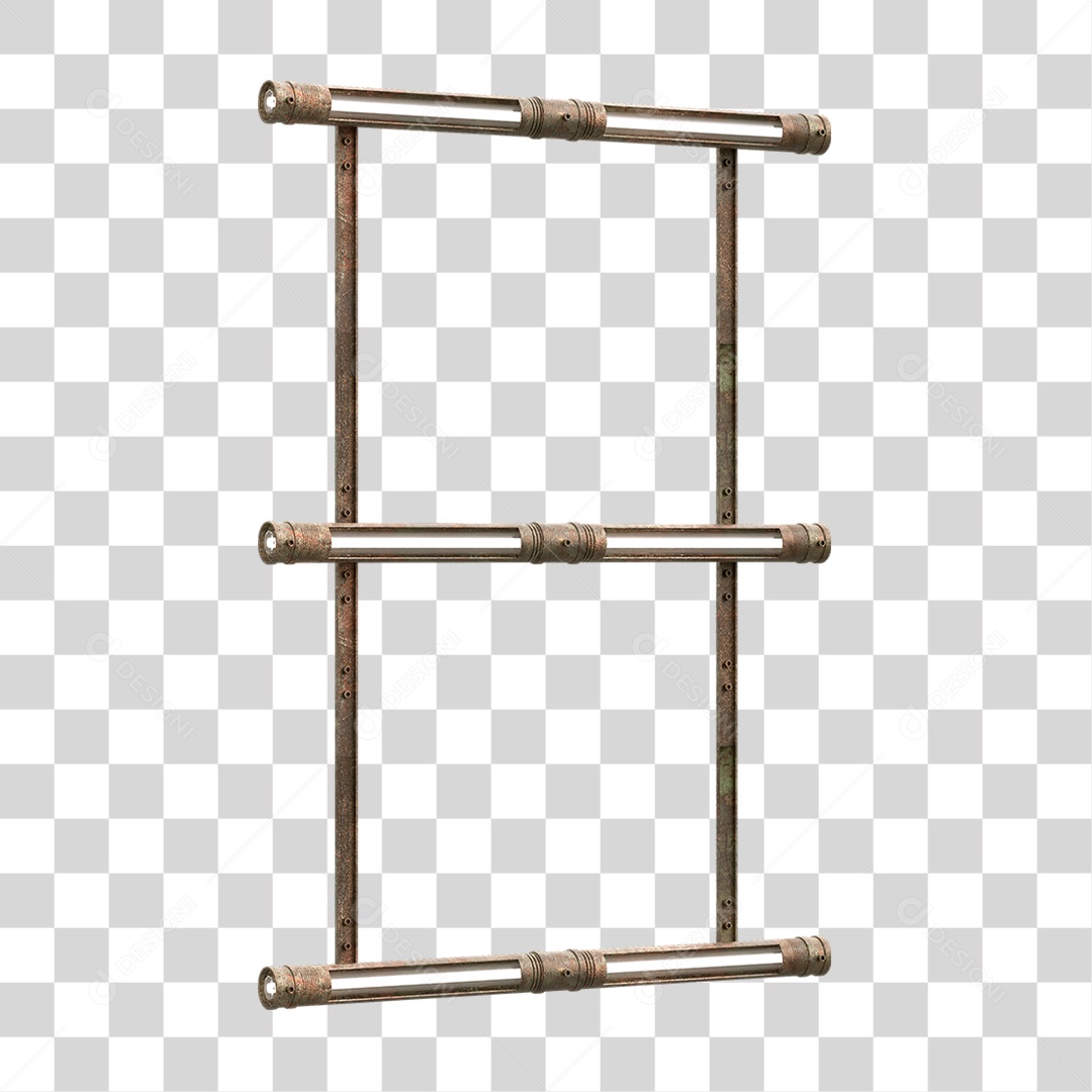 Elemento 3D Placa Suporte Neon PNG Transparente