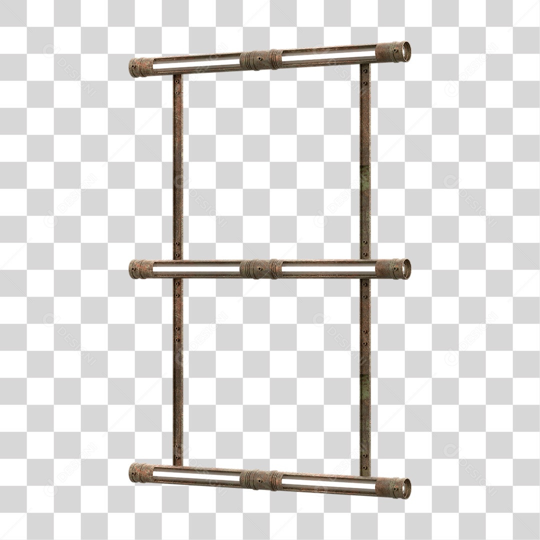 Elemento 3D Placa Suporte Neon PNG Transparente