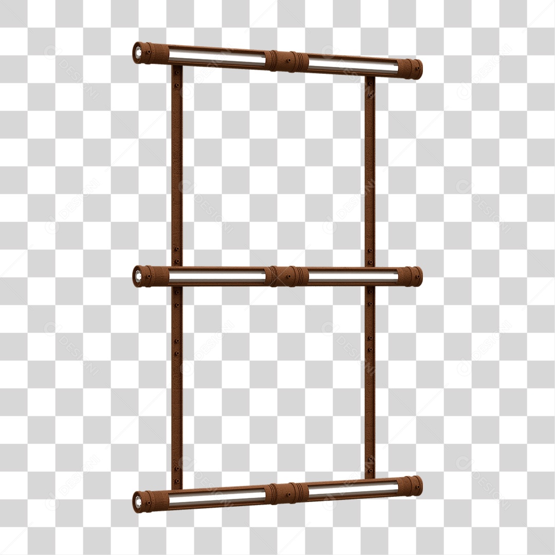 Elemento 3D Placa Suporte Neon PNG Transparente