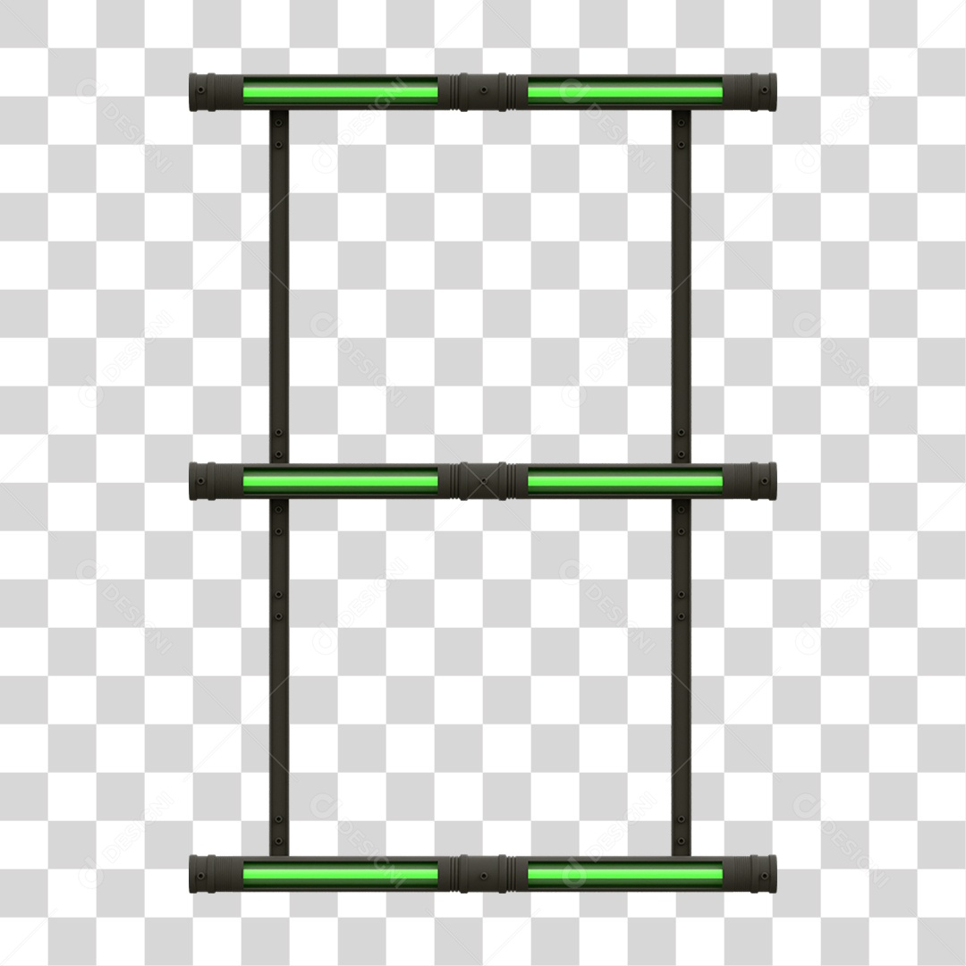 Elemento 3D Placa Suporte Neon PNG Transparente