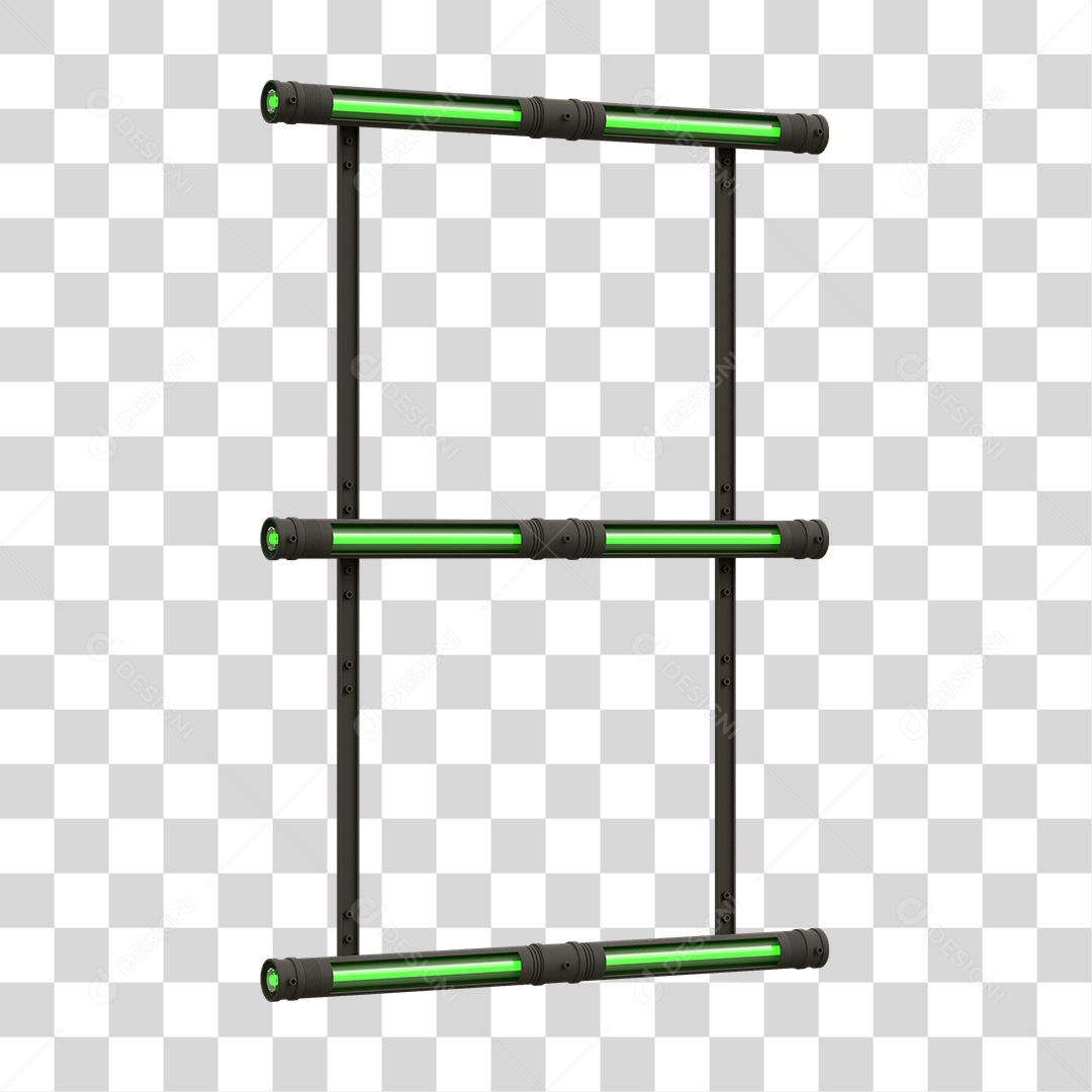 Elemento 3D Placa Suporte Neon PNG Transparente