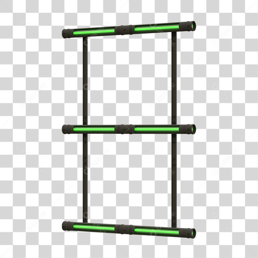 Elemento 3D Placa Suporte Neon PNG Transparente