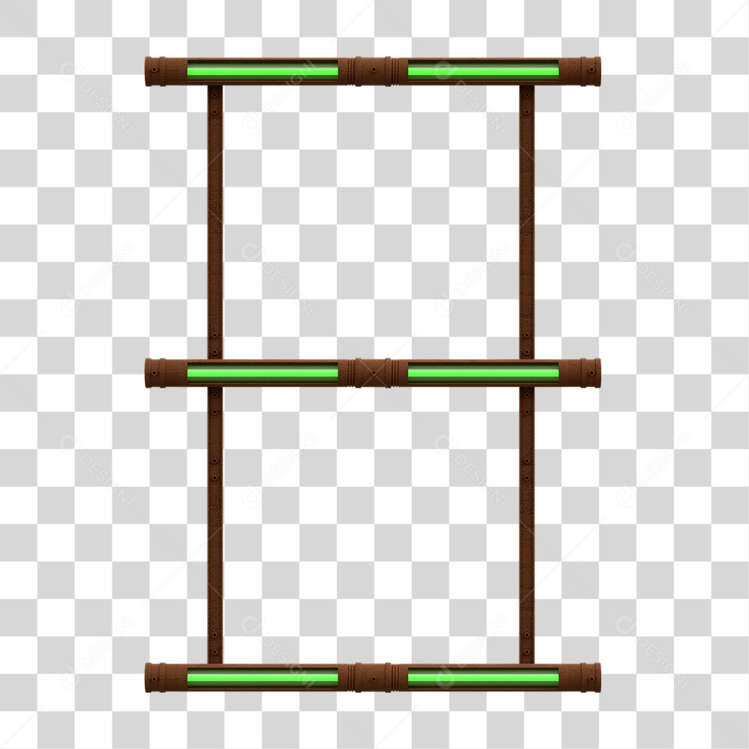 Elemento 3D Placa Suporte Neon PNG Transparente