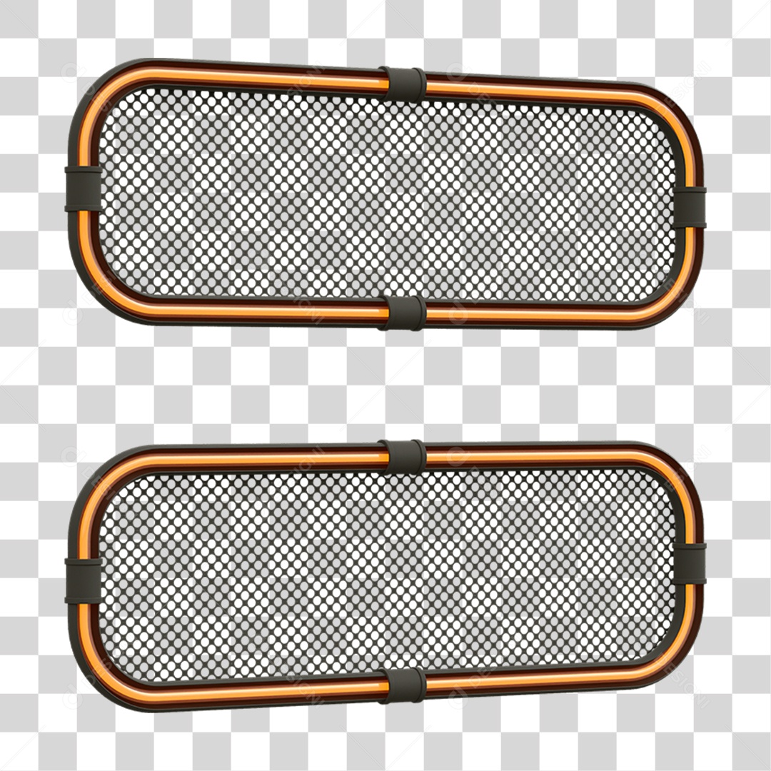 Elemento 3D Placa Suporte Neon PNG Transparente