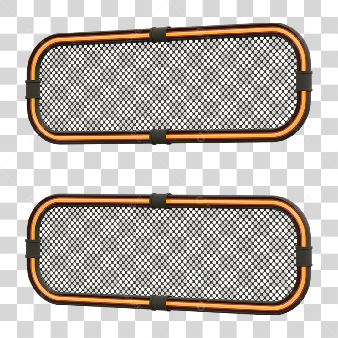 Elemento 3D Placa Suporte Neon PNG Transparente