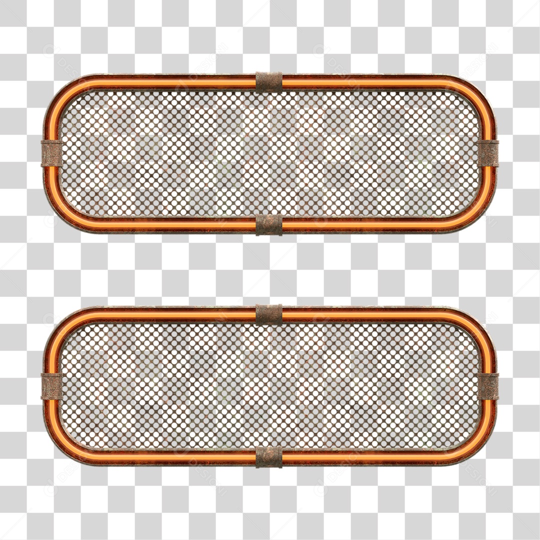 Elemento 3D Placa Suporte Neon PNG Transparente