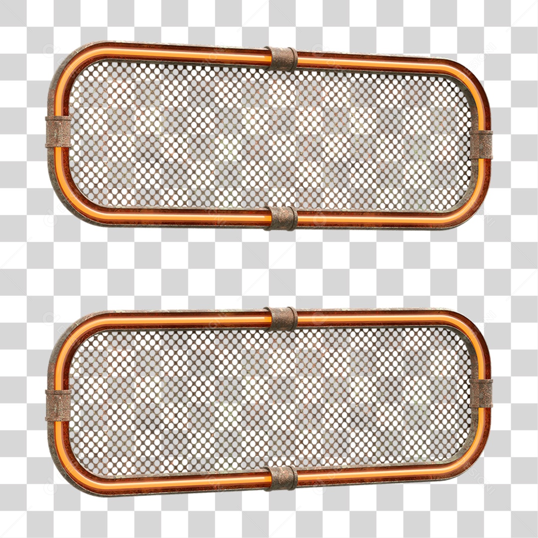 Elemento 3D Placa Suporte Neon PNG Transparente