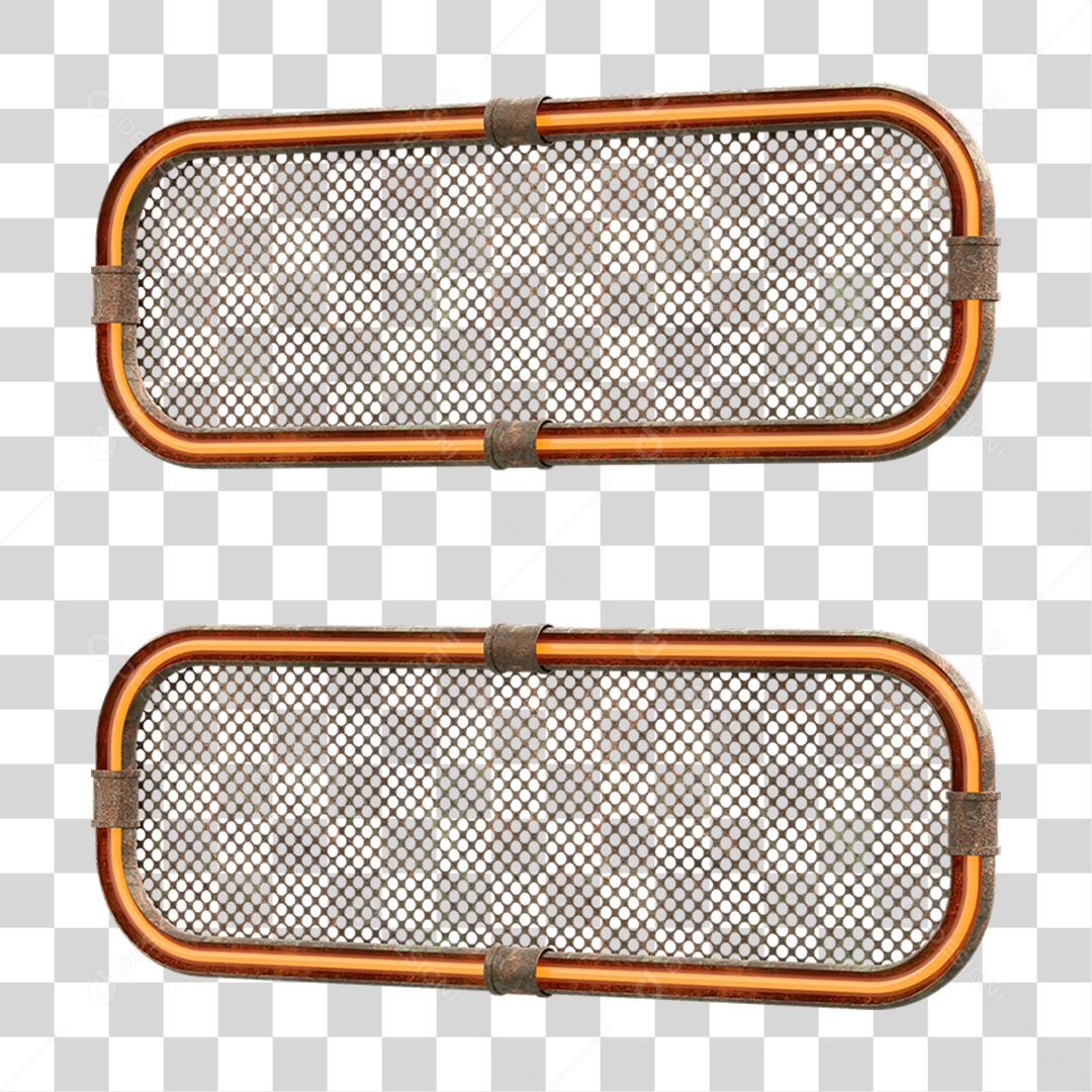 Elemento 3D Placa Suporte Neon PNG Transparente