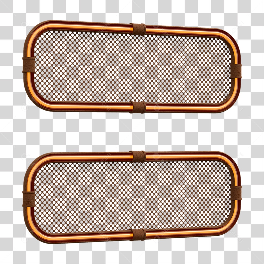 Elemento 3D Placa Suporte Neon PNG Transparente