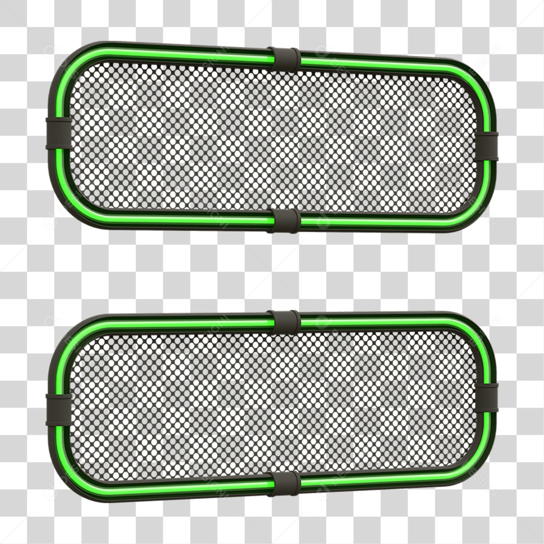 Elemento 3D Placa Suporte Neon PNG Transparente