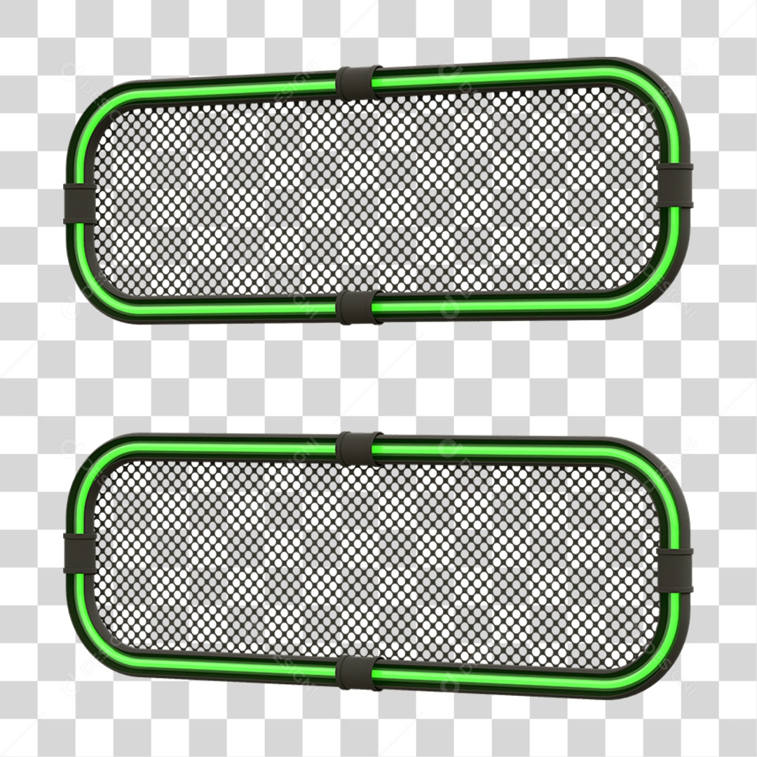 Elemento 3D Placa Suporte Neon PNG Transparente