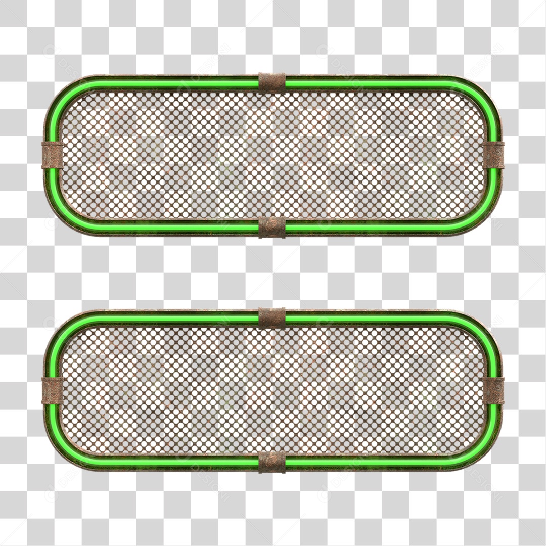 Elemento 3D Placa Suporte Neon PNG Transparente