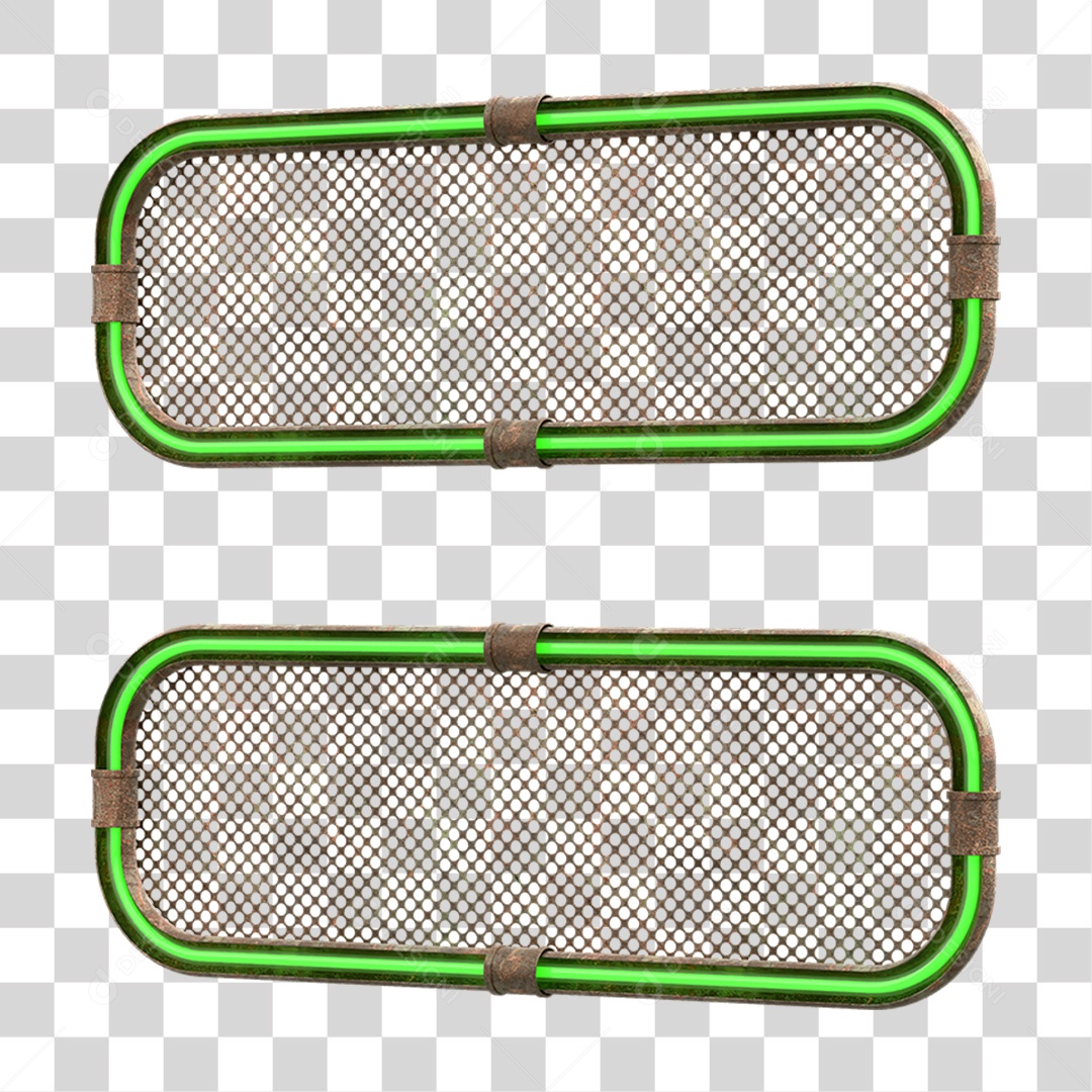 Elemento 3D Placa Suporte Neon PNG Transparente