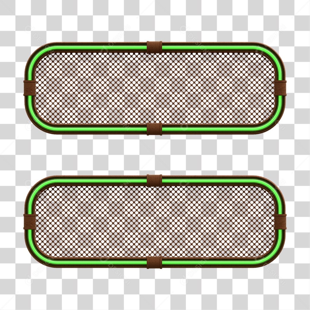 Elemento 3D Placa Suporte Neon PNG Transparente