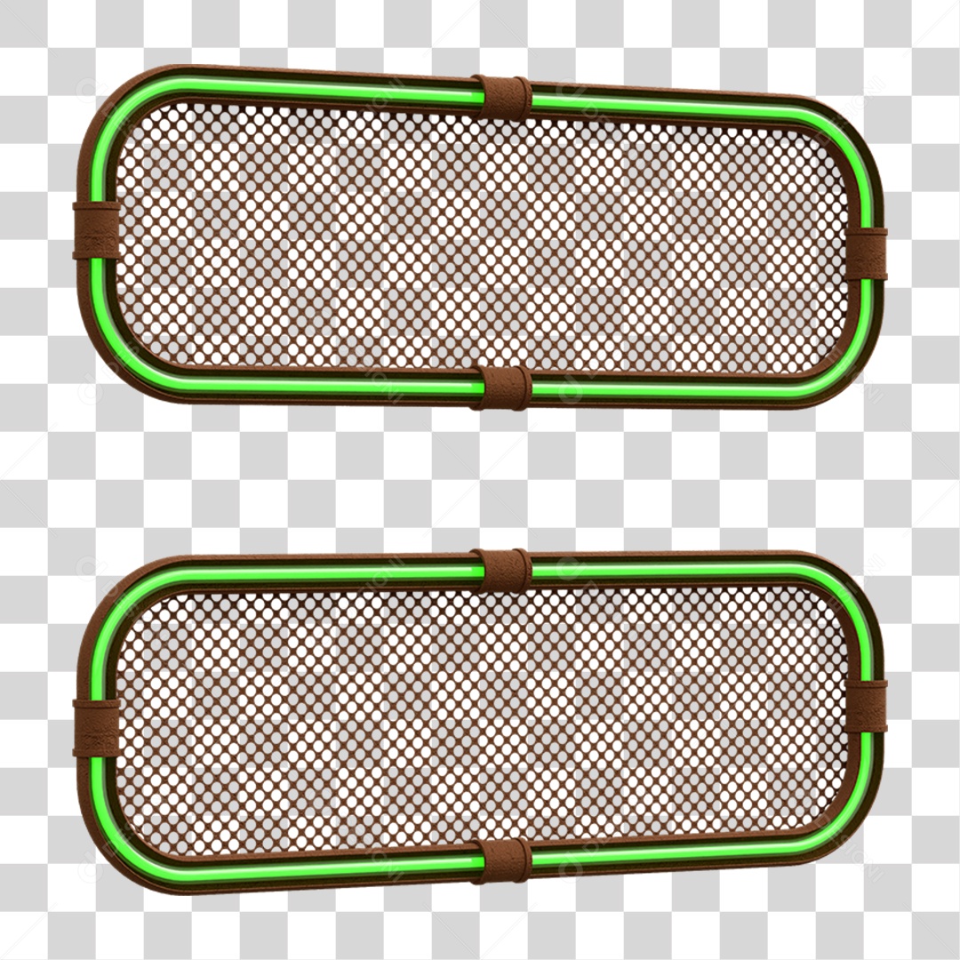 Elemento 3D Placa Suporte Neon PNG Transparente