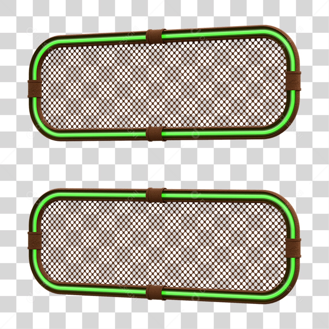 Elemento 3D Placa Suporte Neon PNG Transparente